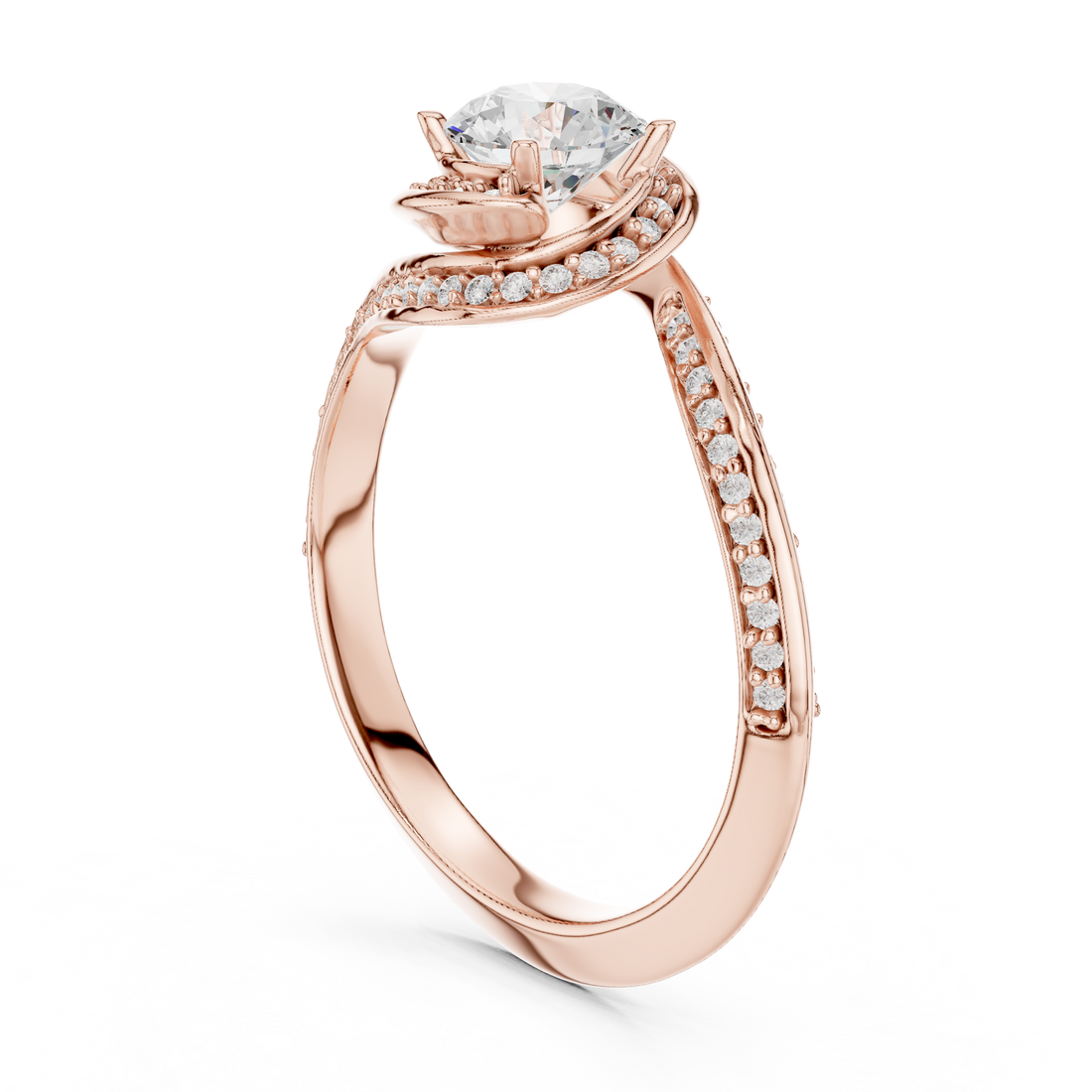 LR-0279 - Bypass Round Ring - White Gold