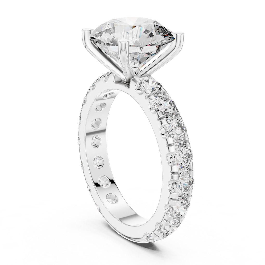 DDLR-193 - Solitaire Round Ring - White Gold