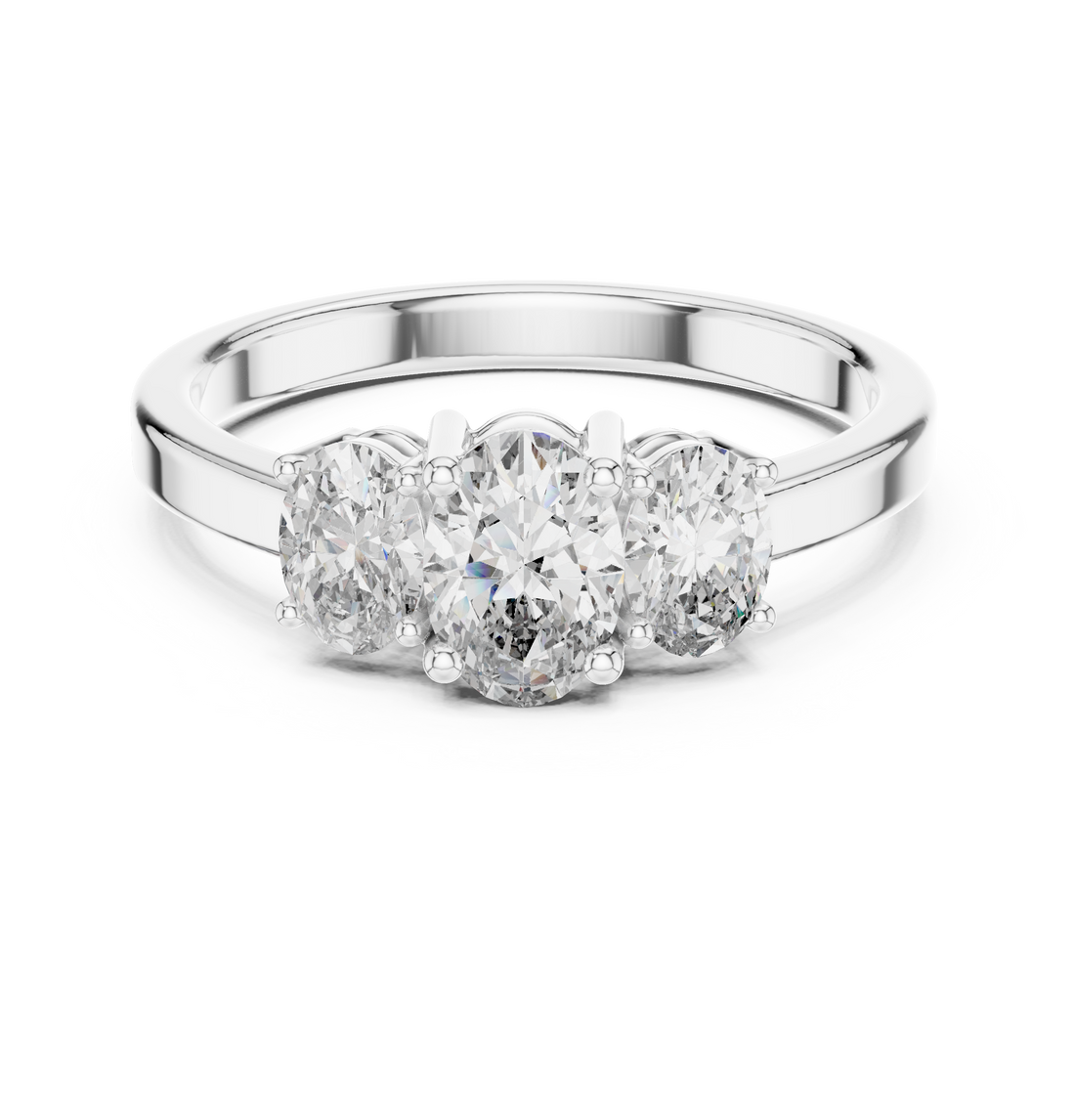Three Stone Ring - Oval | ALR-29 - Rose Gold