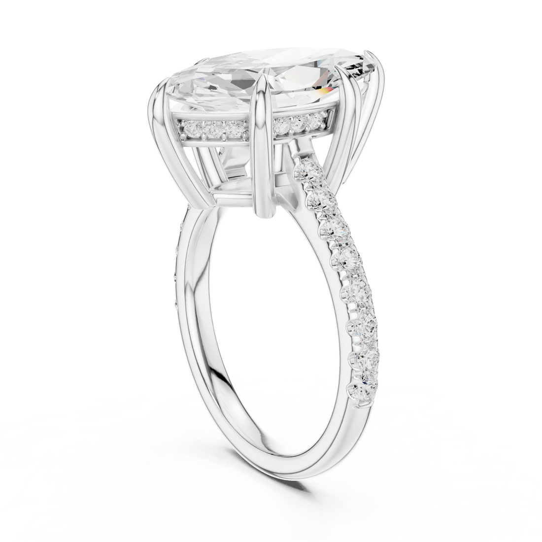 DDLR-1026 - Solitaire Marquise Ring - White Gold