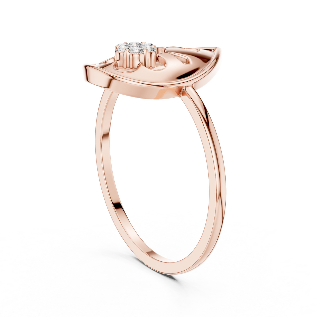 DR-6188 - Fashion Round Ring - White Gold