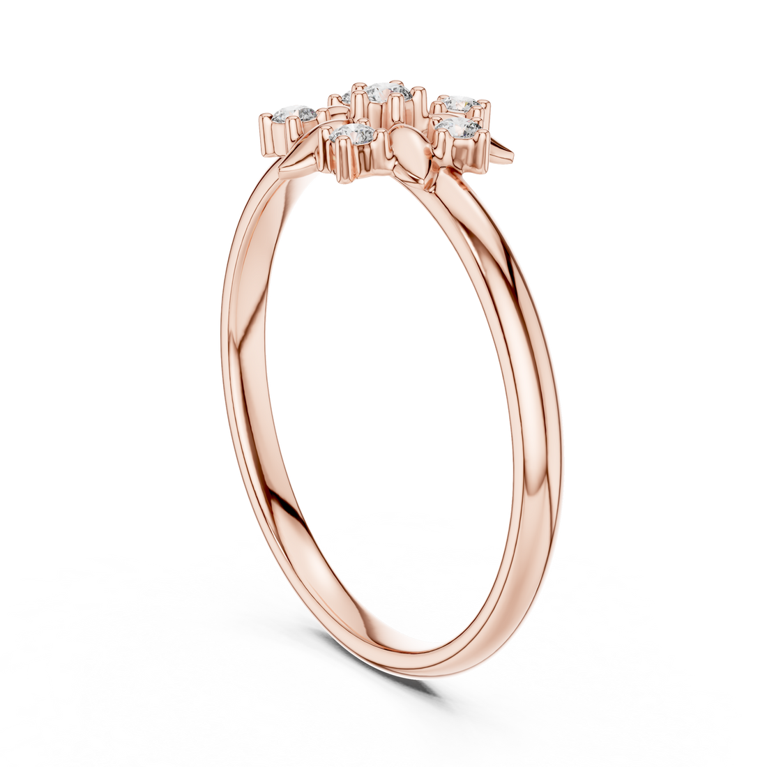 1 (417) - Fashion Round Ring - White Gold