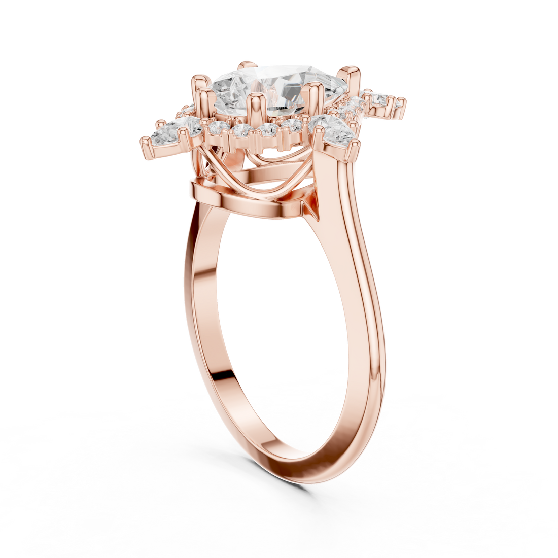 DDLR-337 - Halo Pear Ring - White Gold