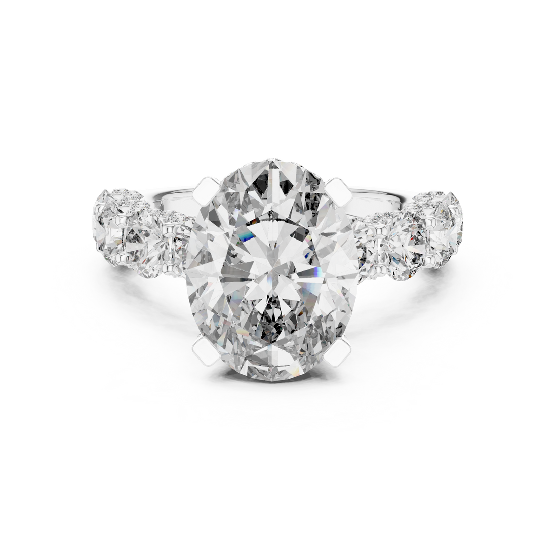 Halo Ring - Oval | 9#10012L_12 - Rose Gold