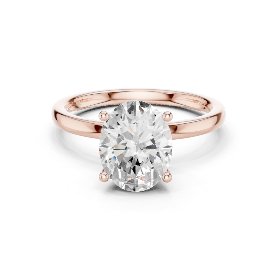 Solitaire Ring - Oval | DDLR-170-OV - White Gold