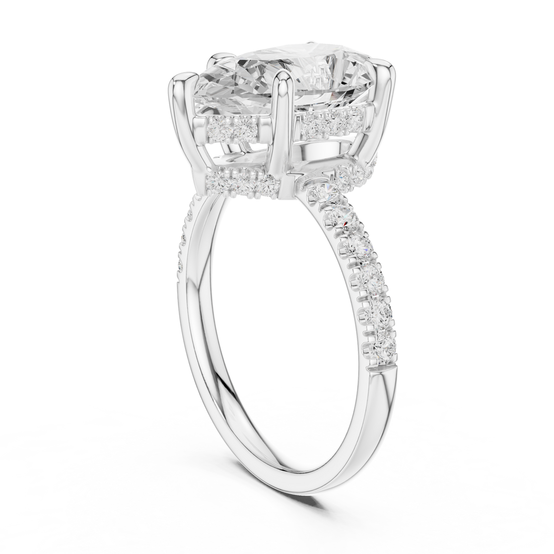 DDLR-259-PE - Solitaire Pear Ring - White Gold