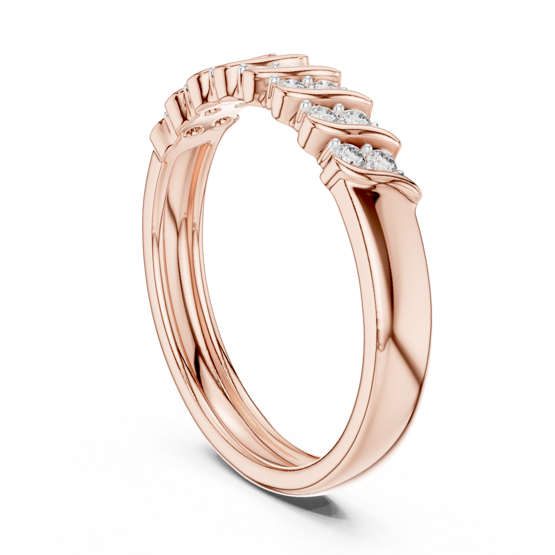 12#10059@L - Eternity Round Ring - White Gold
