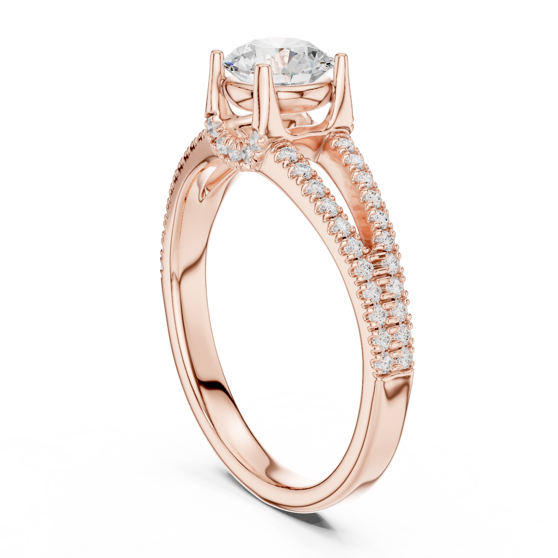LR-0347 - Solitaire Round Ring - White Gold