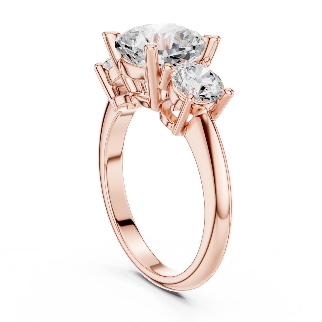 DDLR-042-CU - Three Stone Cushion Ring - White Gold
