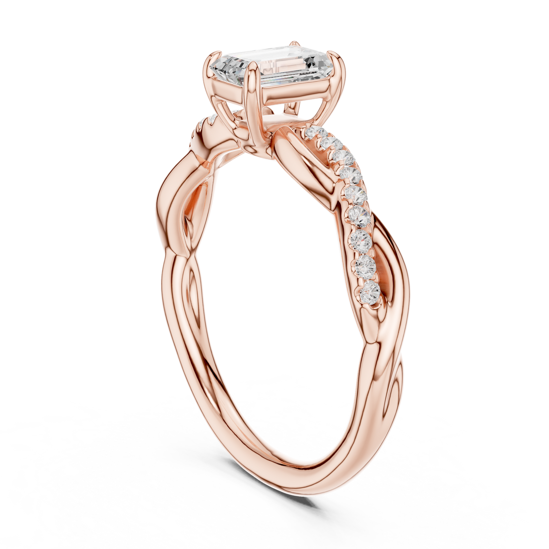 DDLR-593 - Solitaire Emerald Ring - White Gold