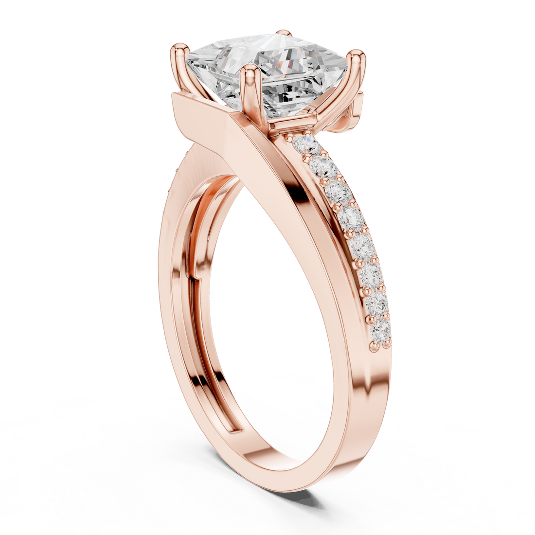 DDLR-395 - Solitaire Princess Ring - White Gold