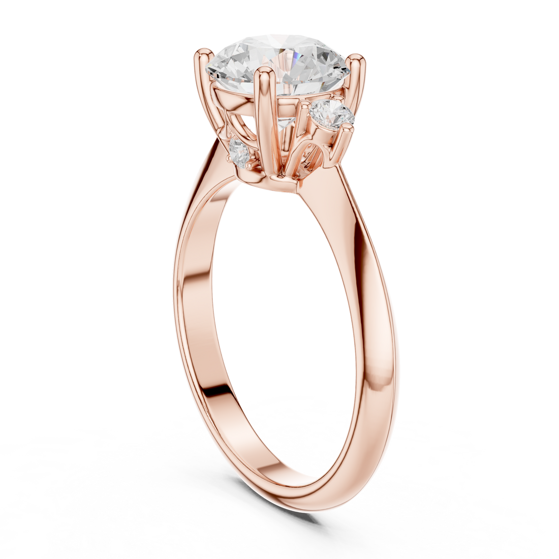 DDLR-278 - Three Stone Round Ring - White Gold