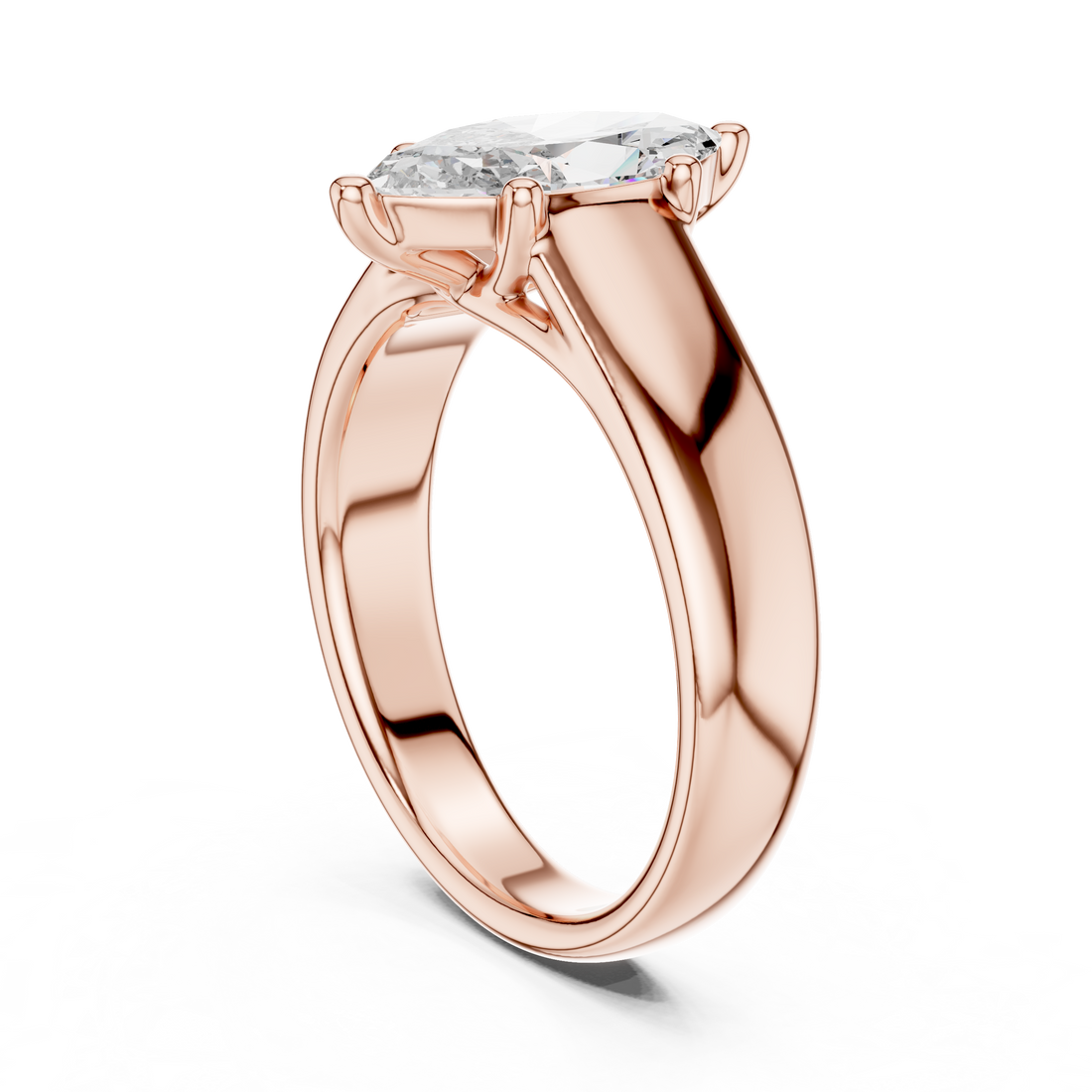 DDLR-067 - Solitaire Marquise Ring - White Gold