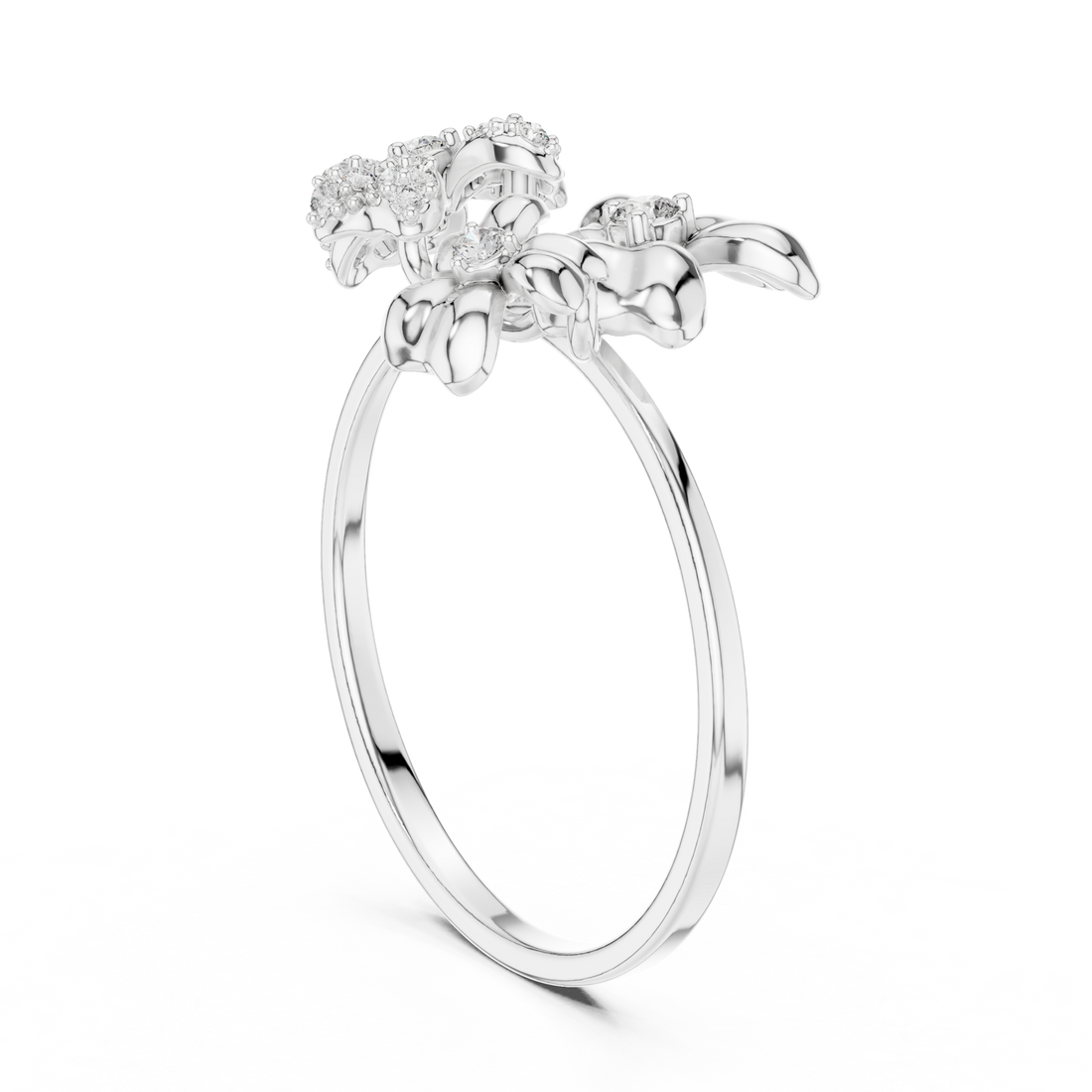 1 (172) - Fashion Round Ring - White Gold
