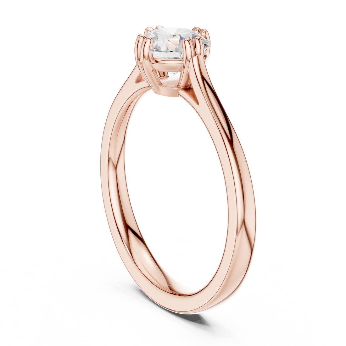 DDLR-541 - Solitaire Round Ring - White Gold