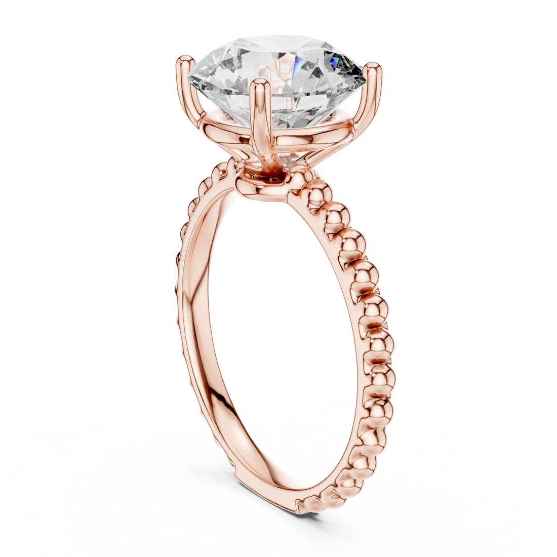 LR-0028 - Solitaire Round Ring - White Gold
