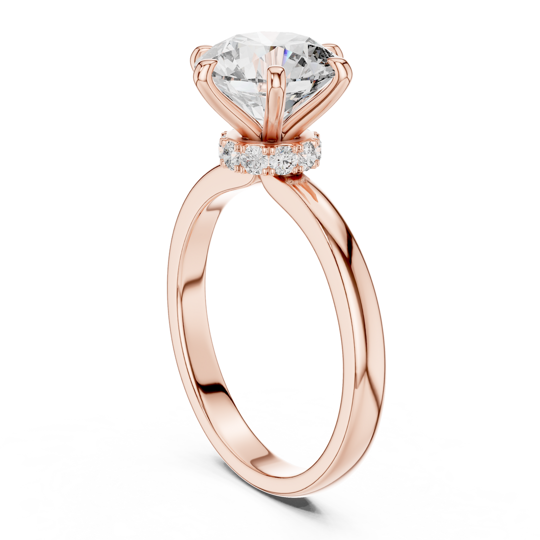 LR-0171 - Solitaire Round Ring - White Gold