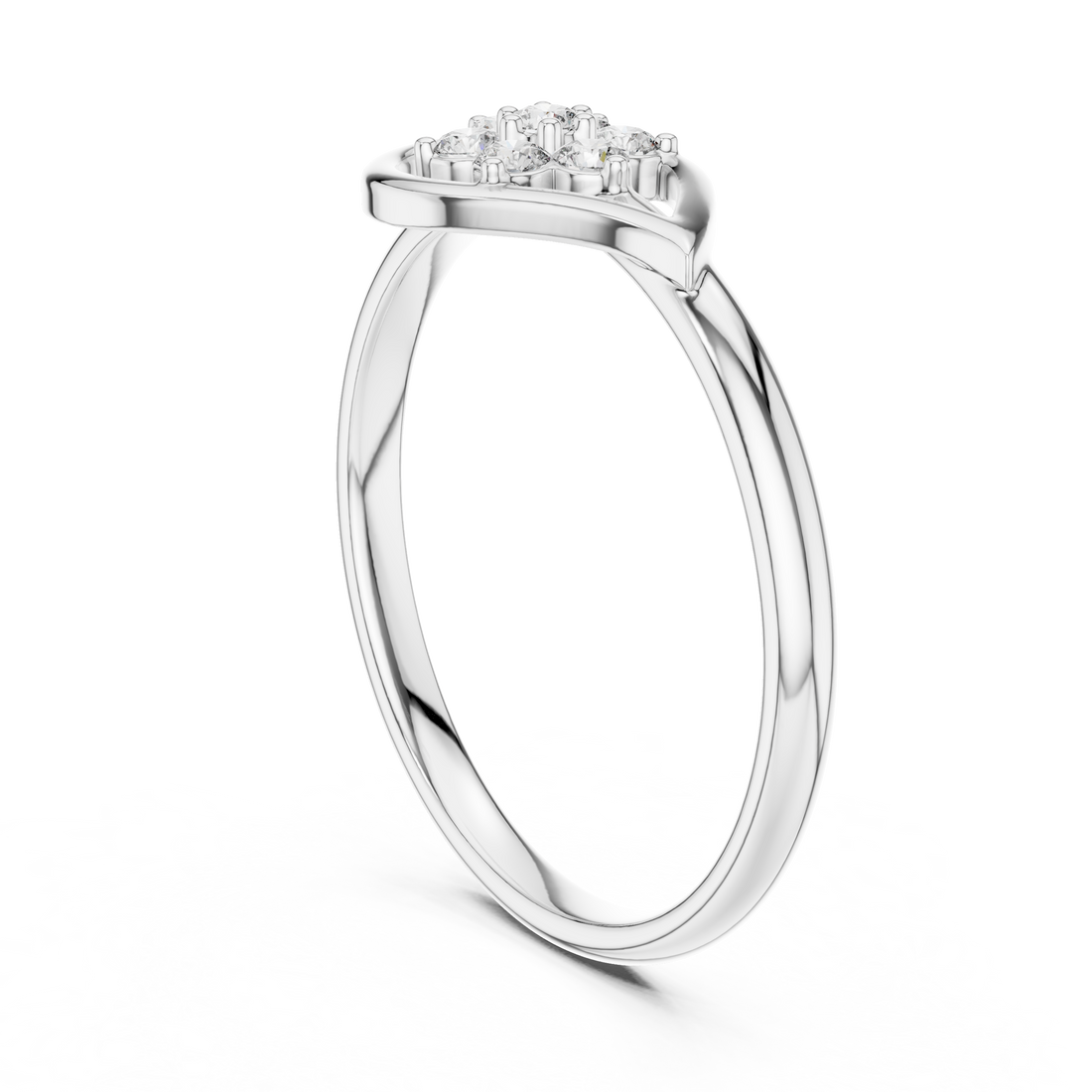 1 (350) - Fashion Round Ring - White Gold