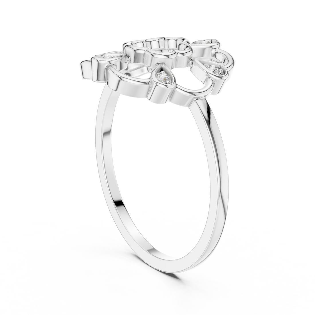 DR-6200 - Fashion None Ring - White Gold