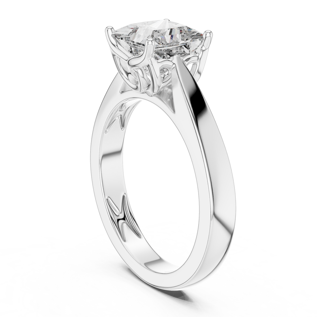 DDLR-052 - Solitaire Princess Ring - White Gold