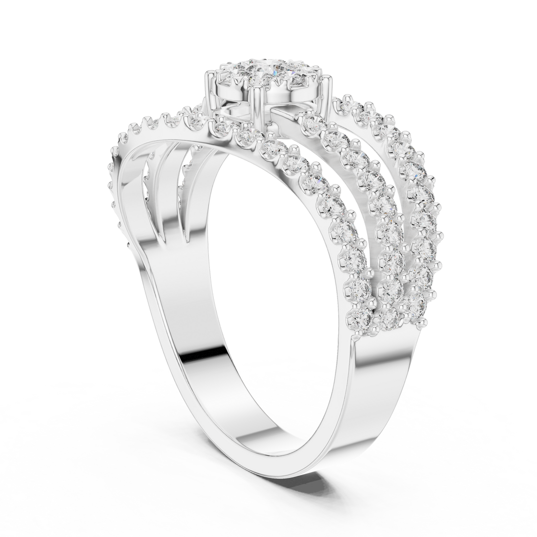 19#120012L - Fashion Emerald Ring - White Gold