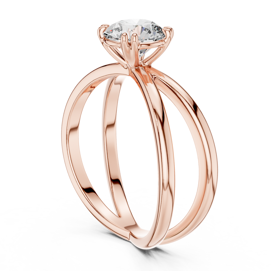 LR-0021 - Solitaire Round Ring - White Gold