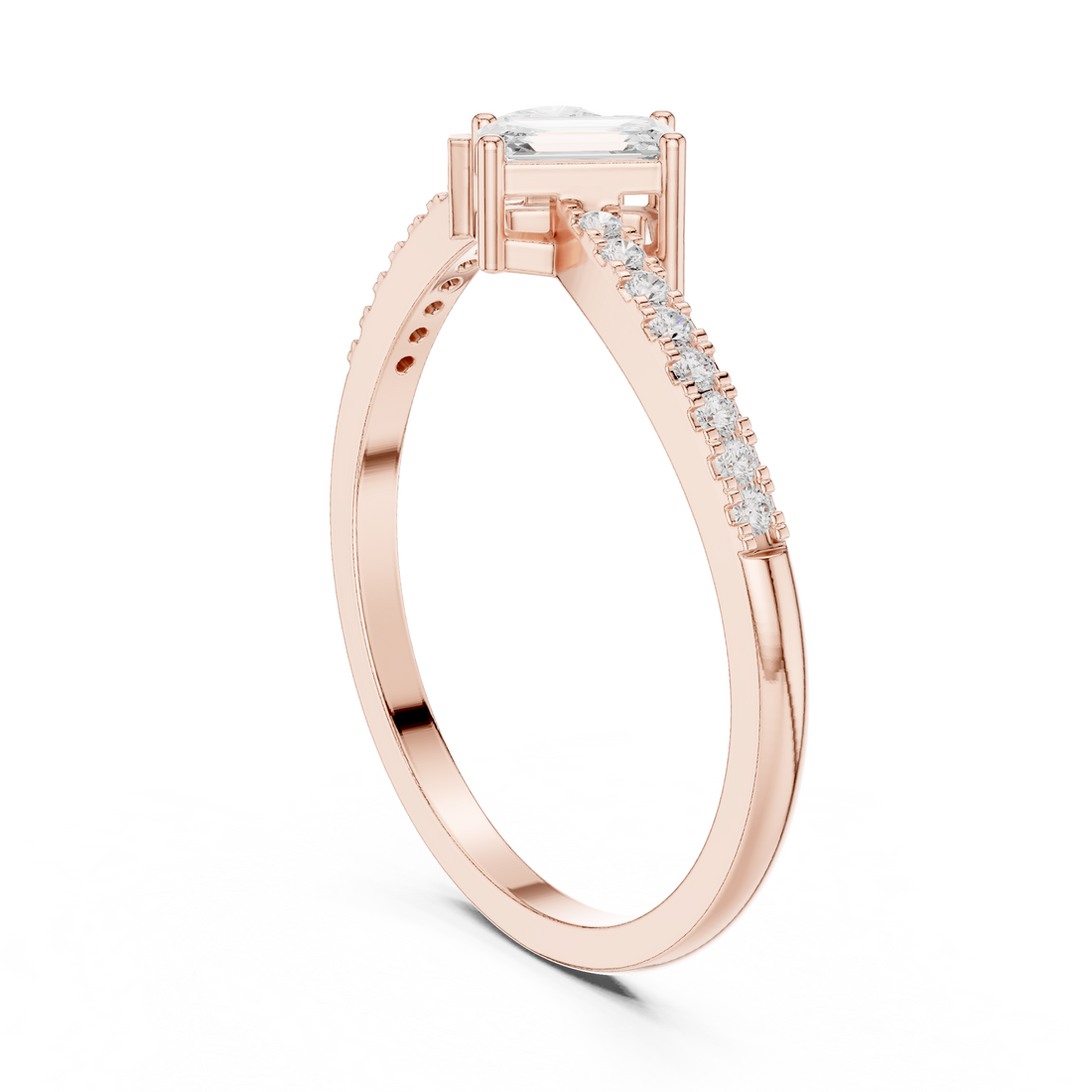 HLR-221 - Fashion Emerald Ring - White Gold
