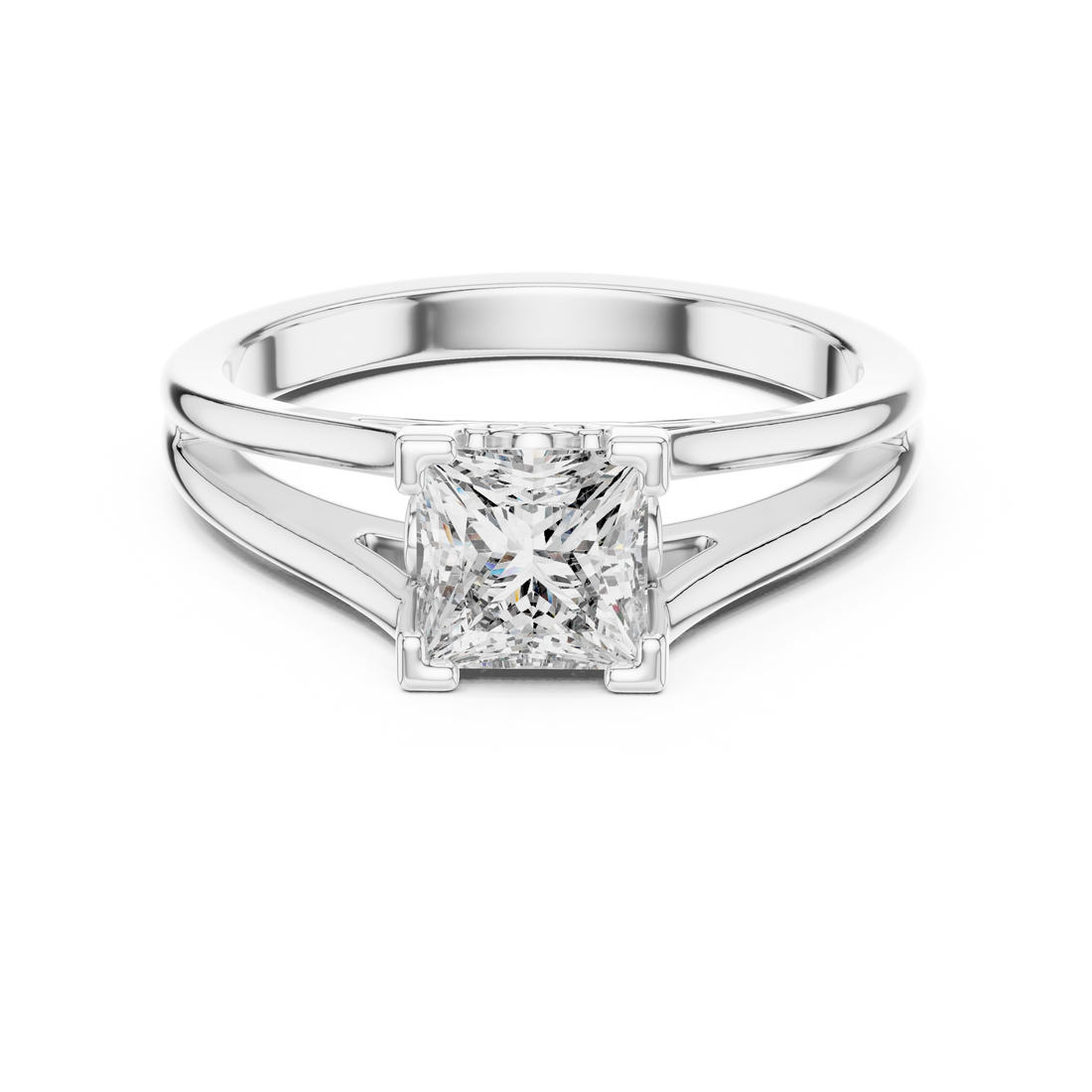 Split Shank Ring - Princess | DDLR-036 - Rose Gold