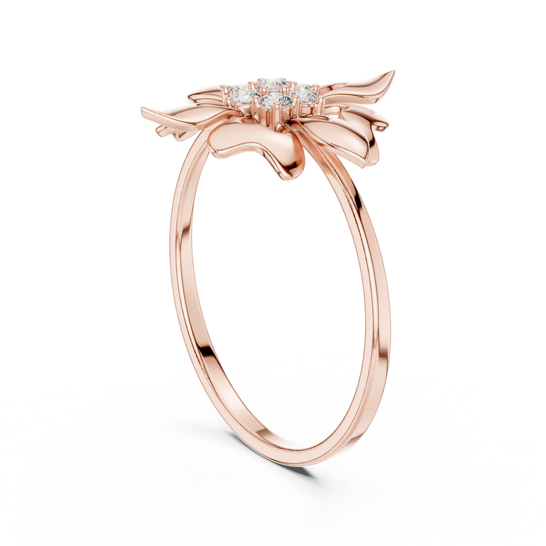 1 (175) - Fashion Round Ring - White Gold
