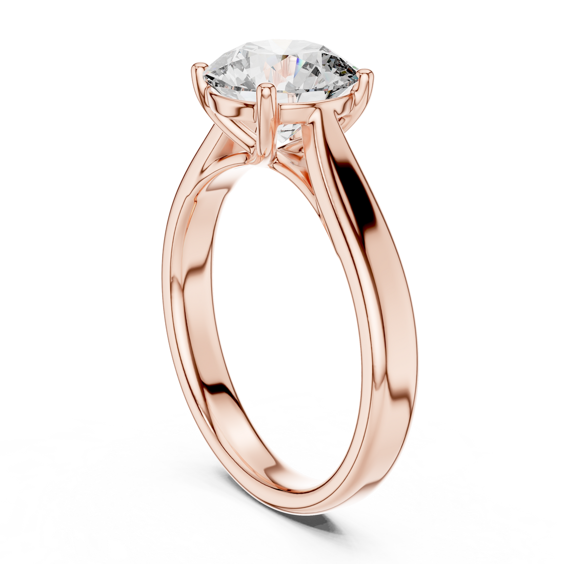 DDLR-070 - Solitaire Round Ring - White Gold