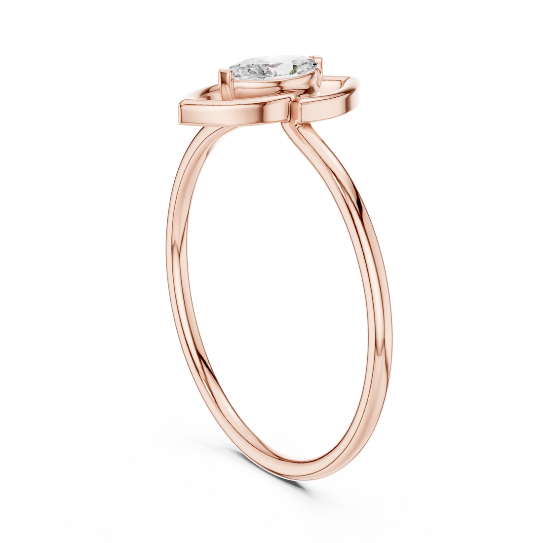 HLR-197 - Fashion Marquise Ring - White Gold