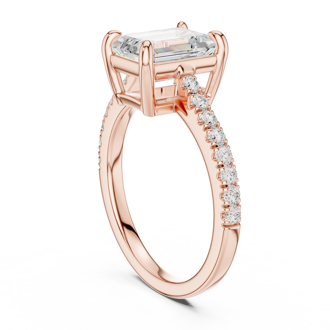 DDLR-876 - Solitaire Emerald Ring - White Gold