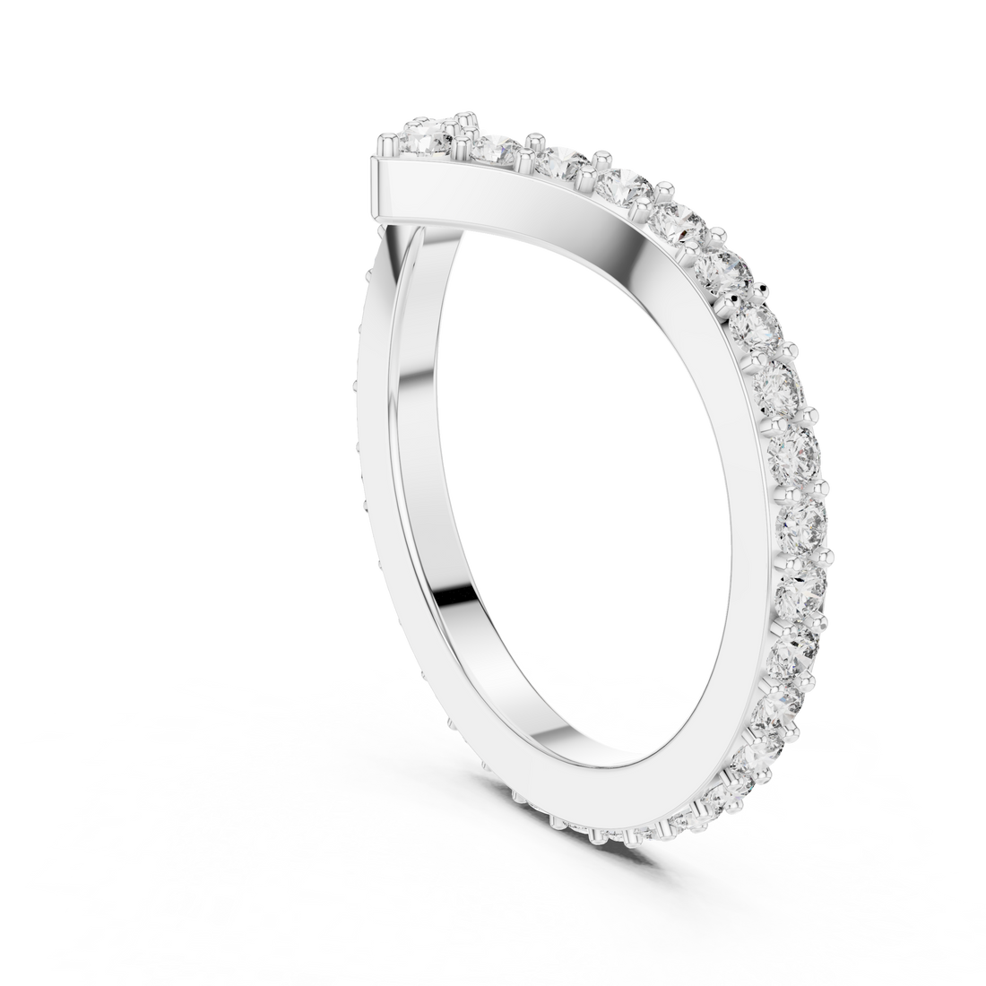 12#10018@L - Eternity Round Ring - White Gold
