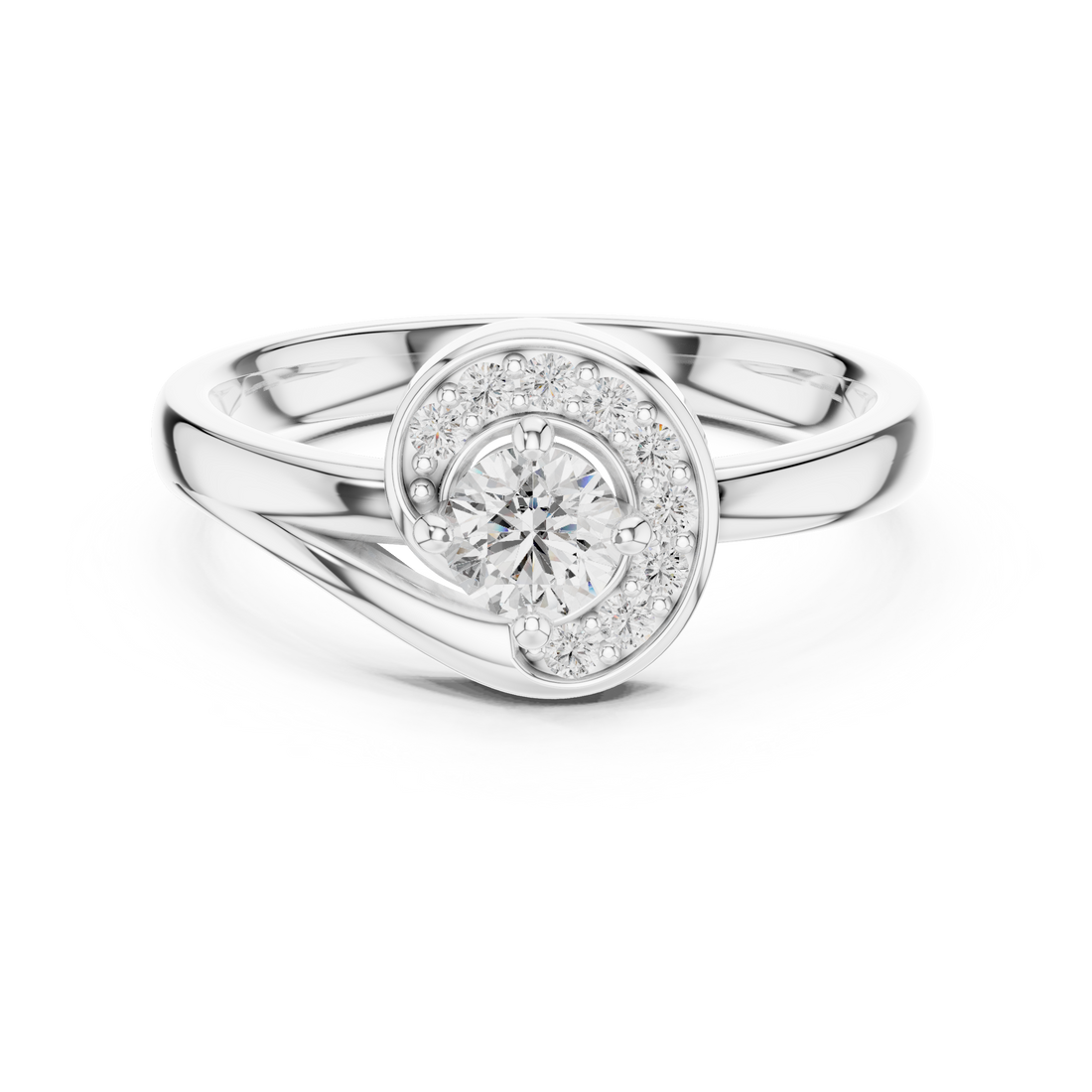 Halo Ring - Round | 12#10007@L - Rose Gold