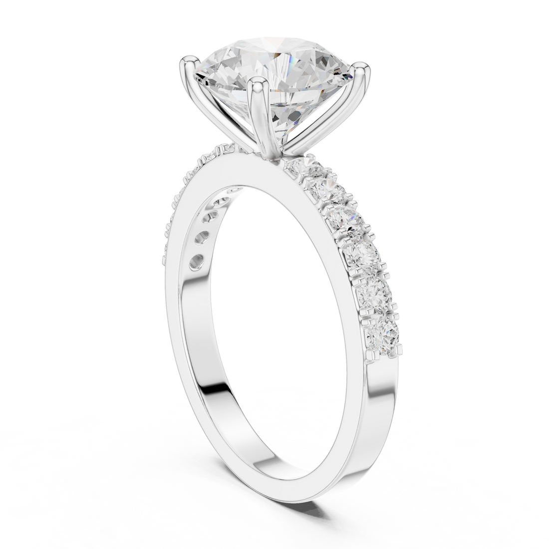 Fashion Ring - Round | DDLR-750 - White Gold