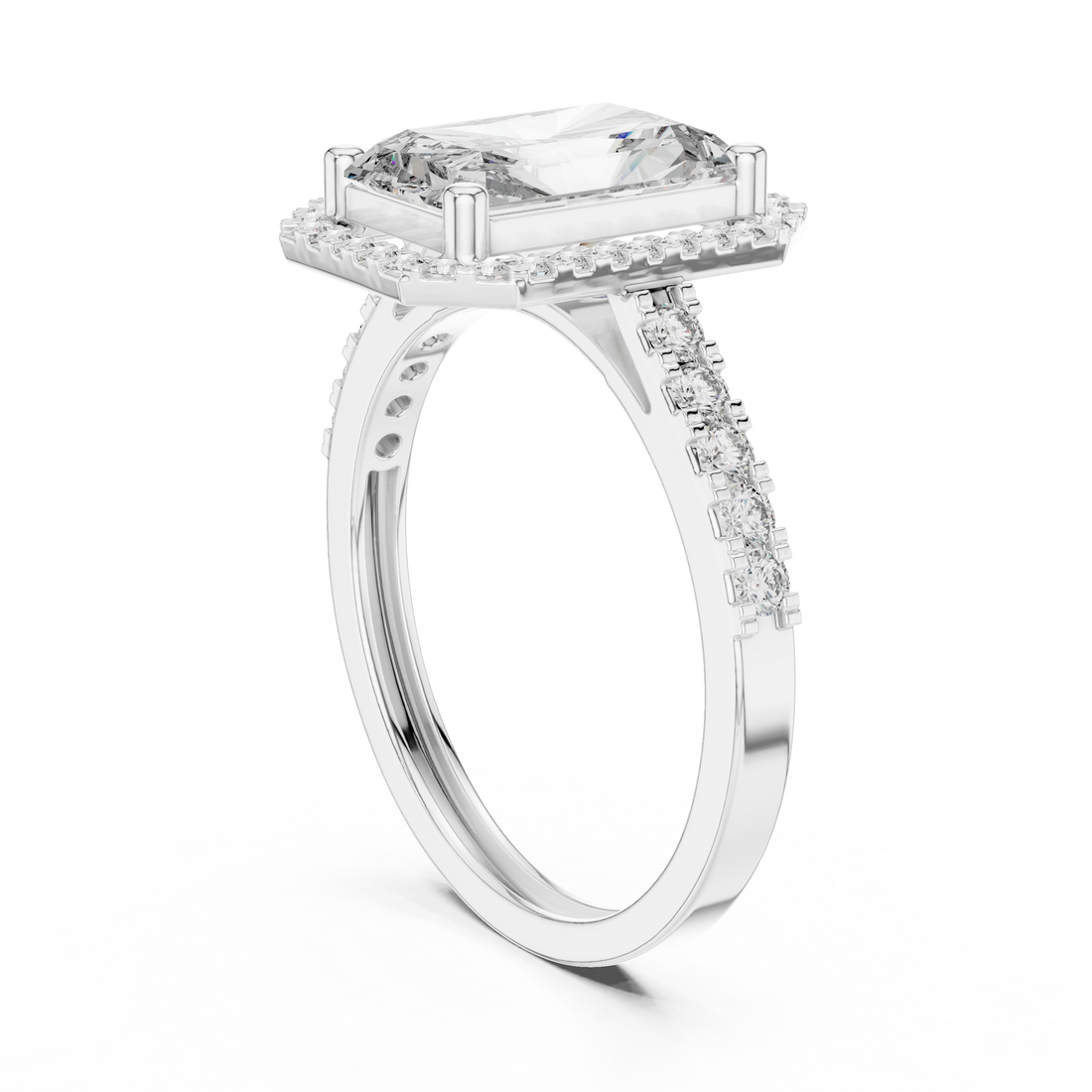 FDF - Halo Radiant Ring - White Gold