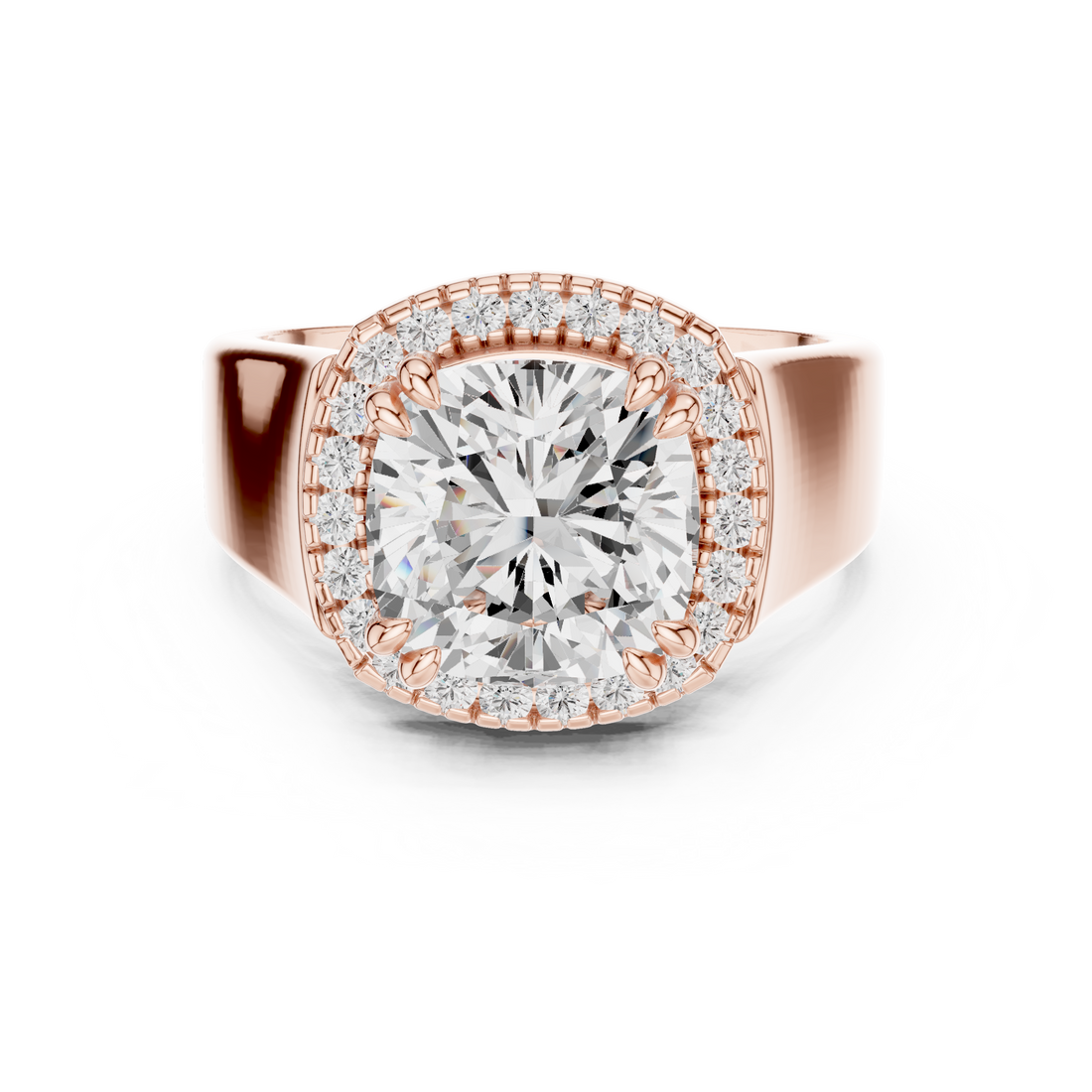 Halo Ring - Cushion | DDLR-362 - Rose Gold