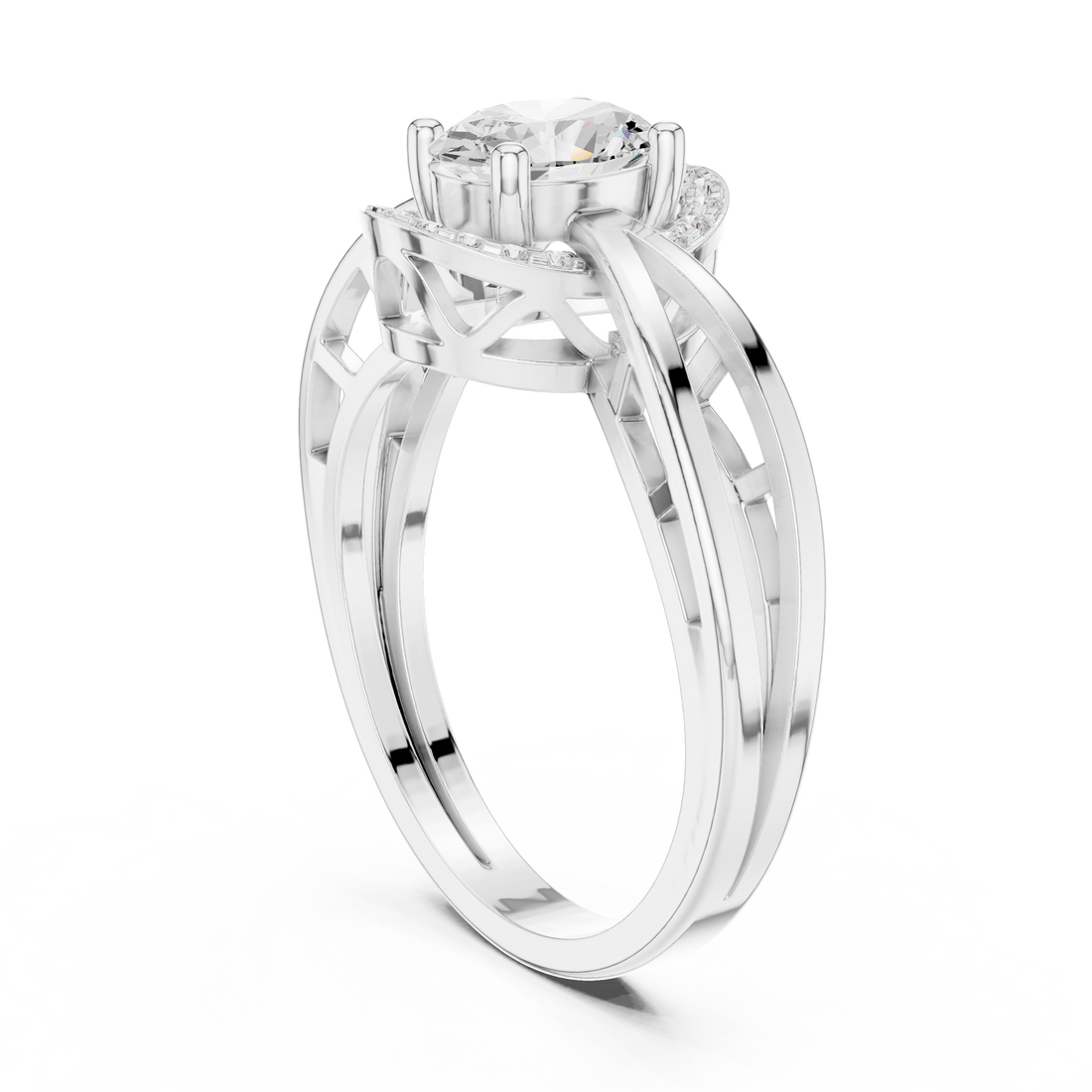 DDLR-494 - Halo Oval Ring - White Gold