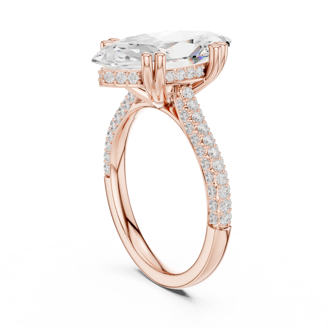 DDLR-260 - Solitaire Marquise Ring - White Gold