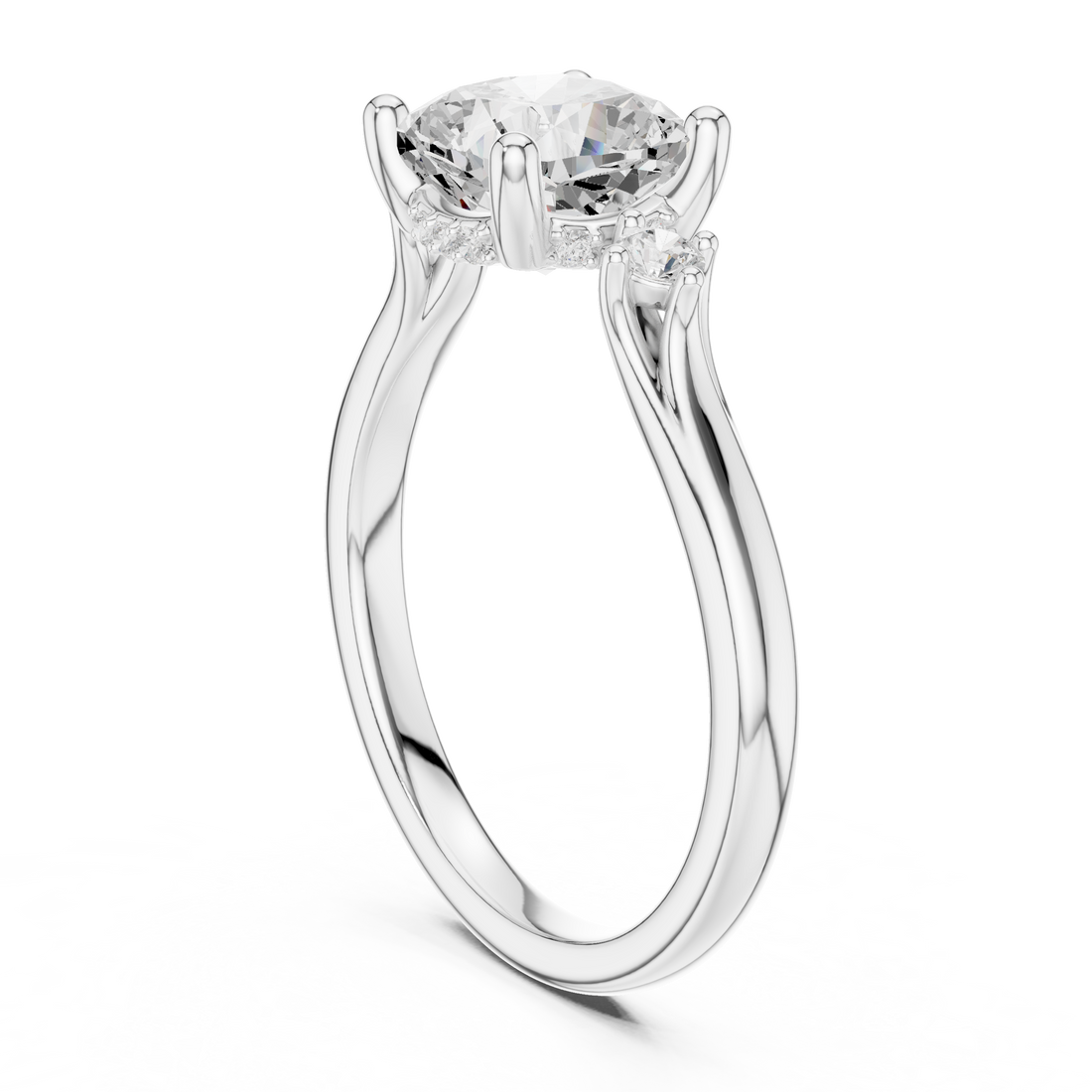 DDLR-970 - Three Stone Cushion Ring - White Gold