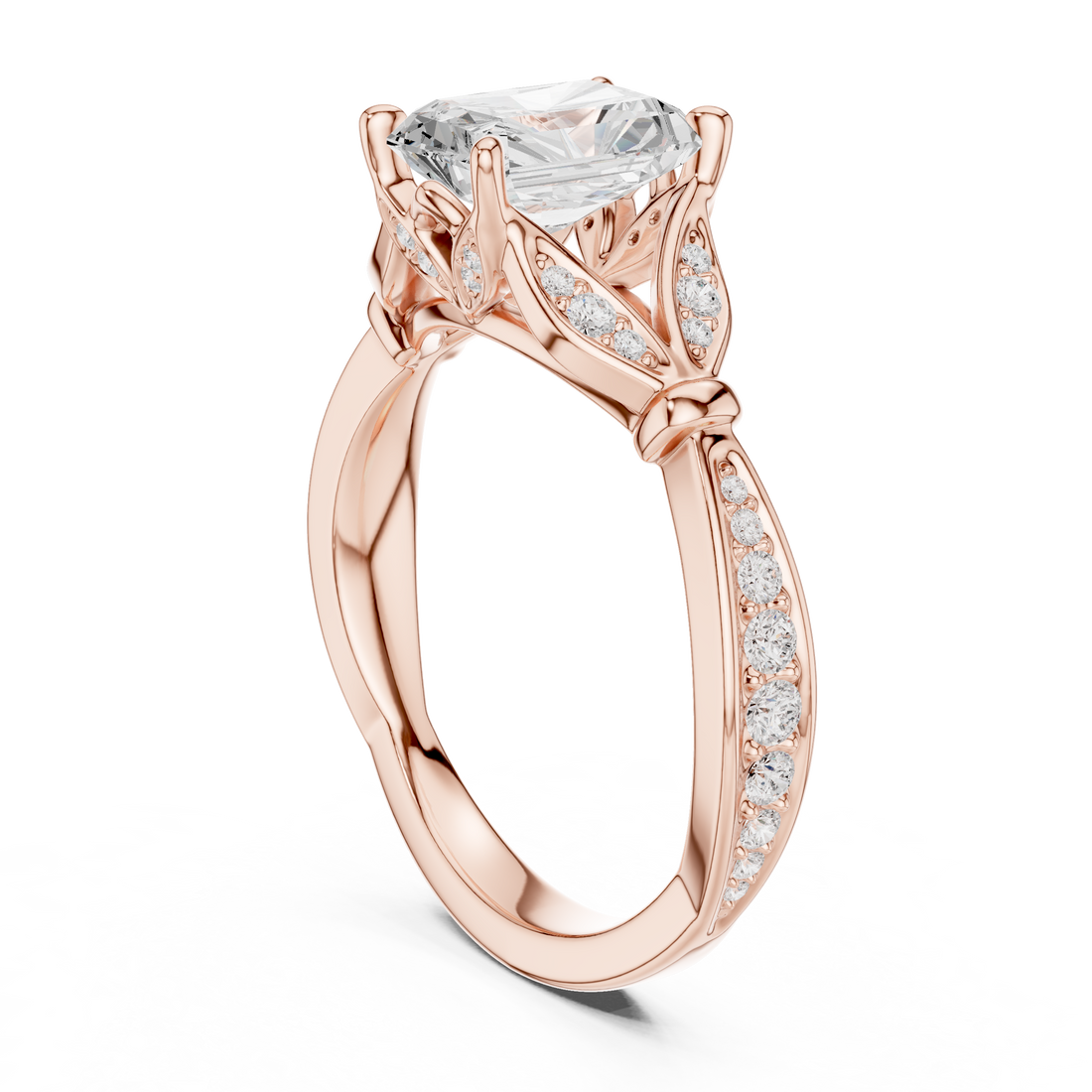 DDLR-257 - RA - Vintage Radiant Ring - White Gold