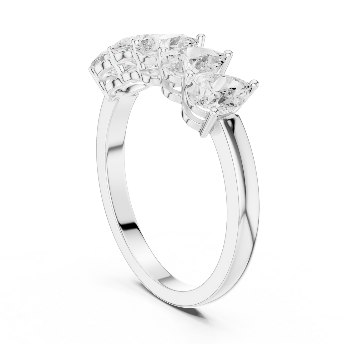 DDLR-1121 - Eternity Pear Ring - White Gold