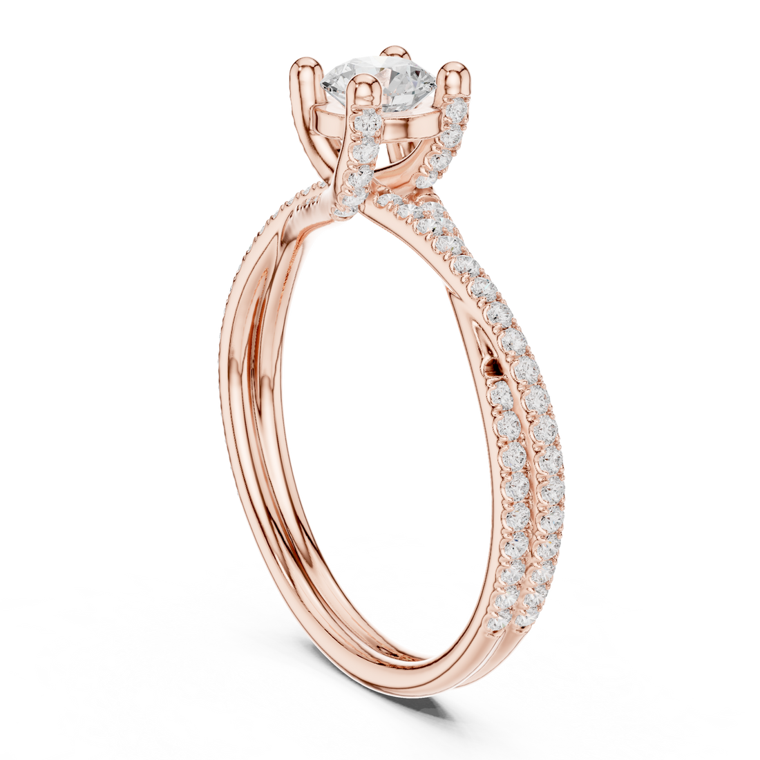 LR-0346 - Solitaire Round Ring - White Gold