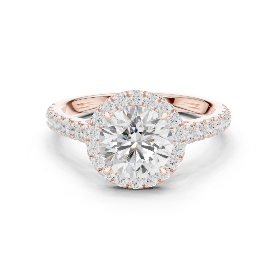 Halo Ring - Round | DDLR-118-RD - White Gold