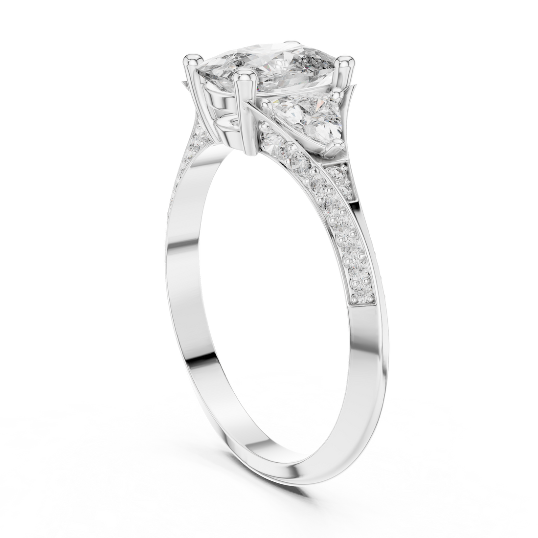 00001L (44) - Fashion Oval Ring - White Gold
