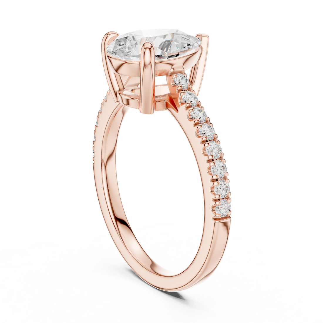 DDLR-915 - Solitaire Pear Ring - White Gold