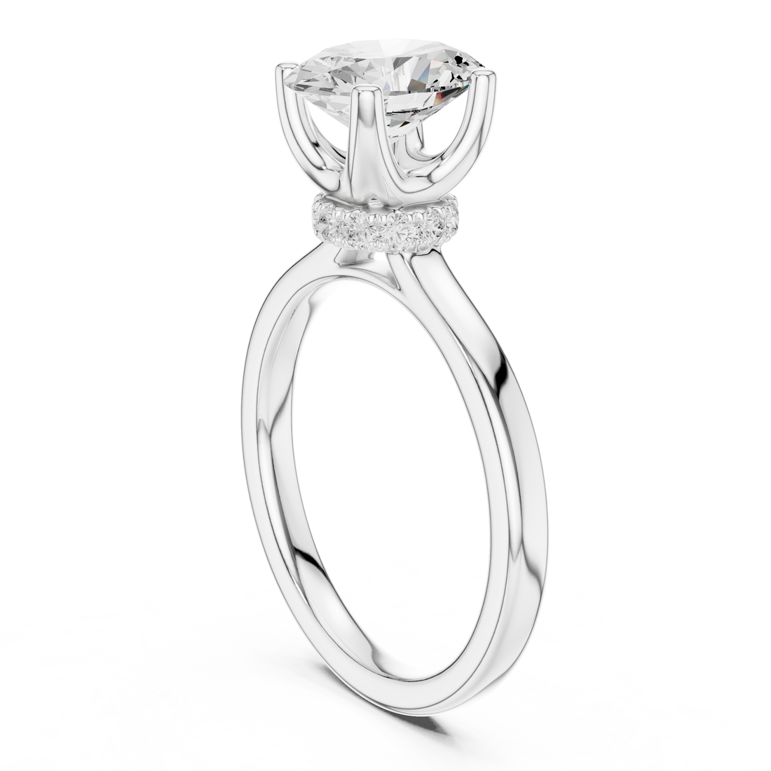 DDLR-176 -OV - Solitaire Oval Ring - White Gold