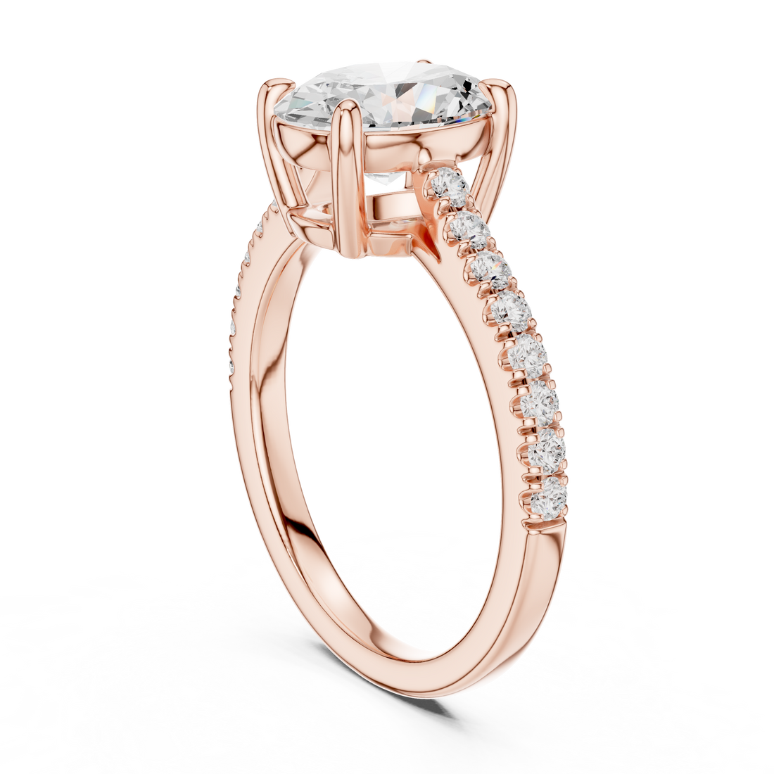 DDLR-039-OV - Solitaire Oval Ring - White Gold