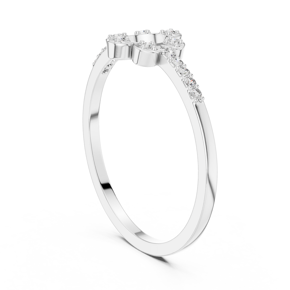 DR-6319 - Fashion None Ring - White Gold