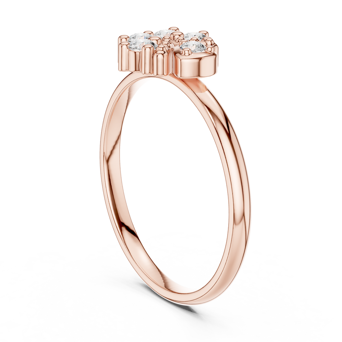 1 (452) - Fashion Round Ring - White Gold